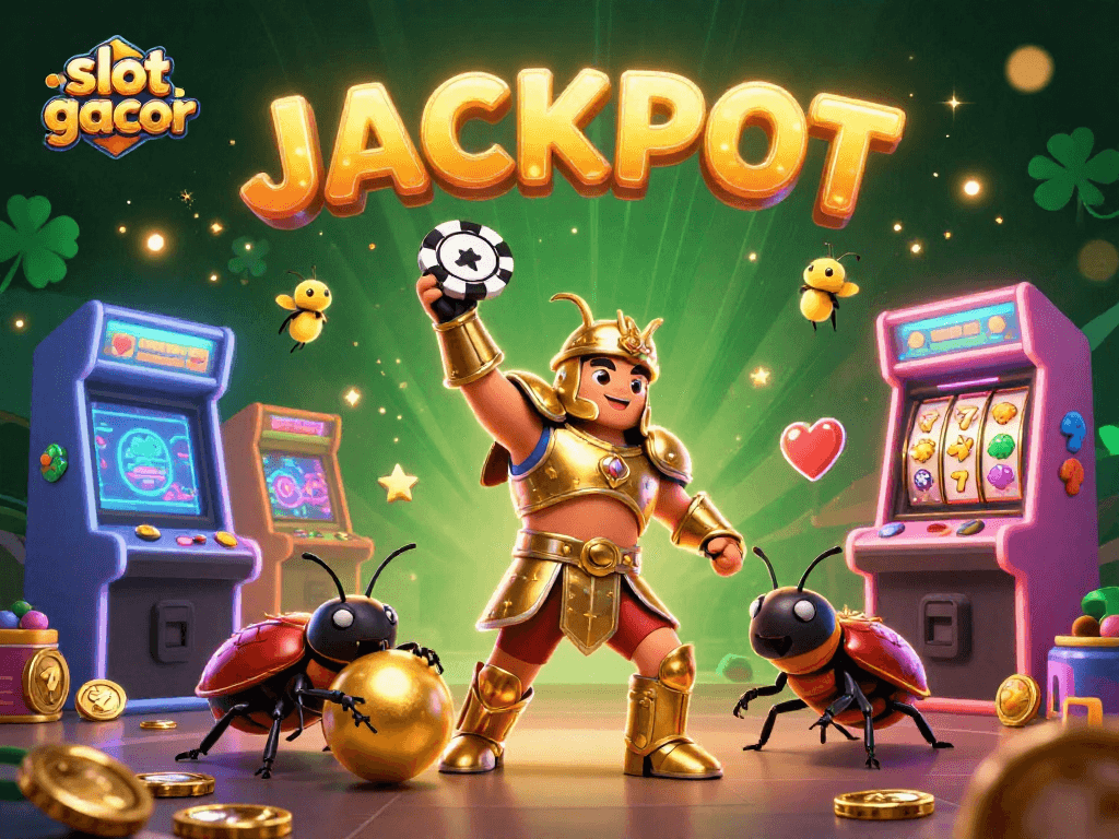 Slot gacor menghadirkan suasana jackpot dengan karakter kartun unik dan elemen permainan.