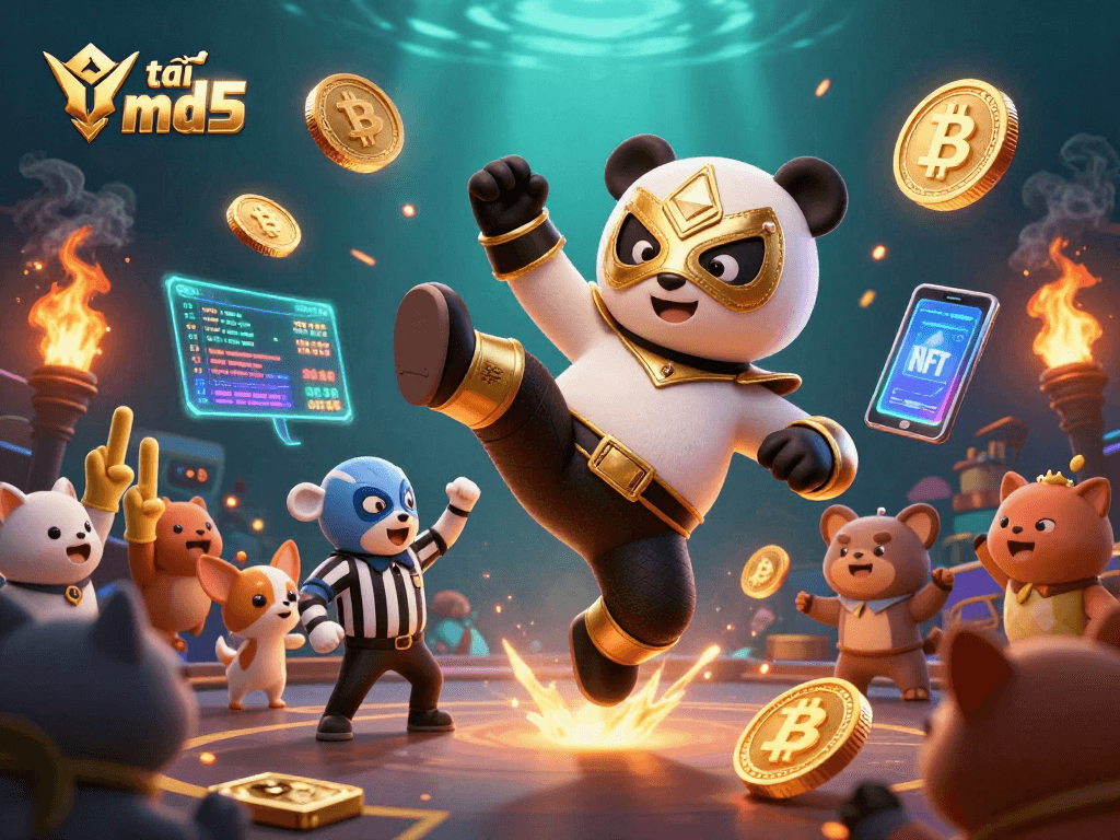 Experience thrilling moments in tài xỉu md5 as a panda wrestler takes center stage with crypto elements.