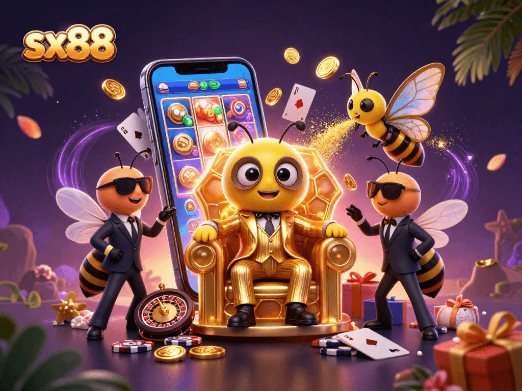 swing into sx88's vibrant gaming world with the animated bumblebee mob boss, engaging players in excitement