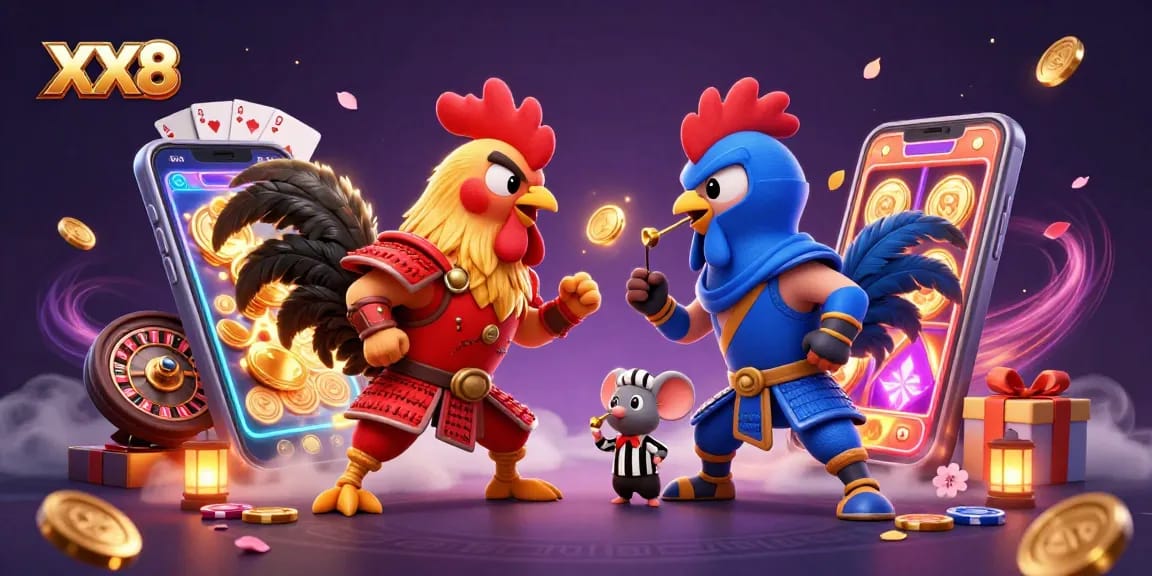 Engage with XX8's dynamic online betting environment featuring epic rooster battle and casino games.