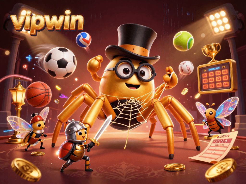 Experience thrilling moments at vipwin, showcasing a vibrant 3D casino adventure with characters and dynamic game elements.