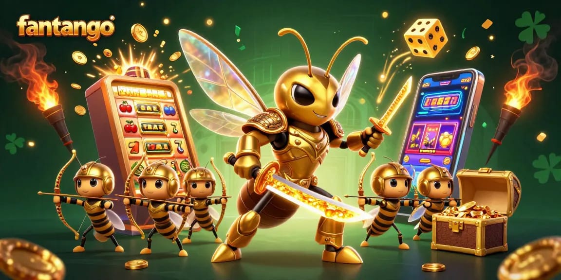 Experience the excitement of fantango with golden hornet samurai amidst vibrant casino elements!