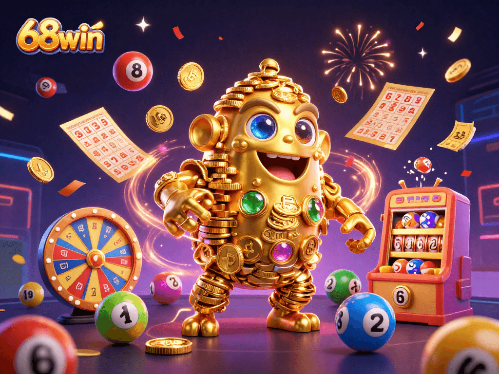 Experience the thrilling world of 68win with vibrant casino games and lottery elements.