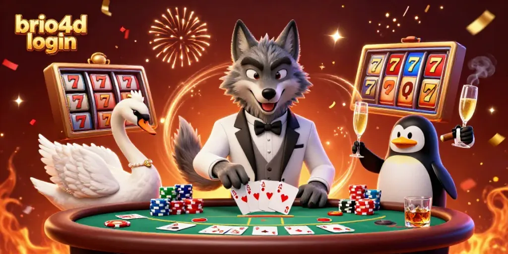 Experience the exciting world of gaming with the lively brio4d login scene featuring lively characters and vibrant casino elements.