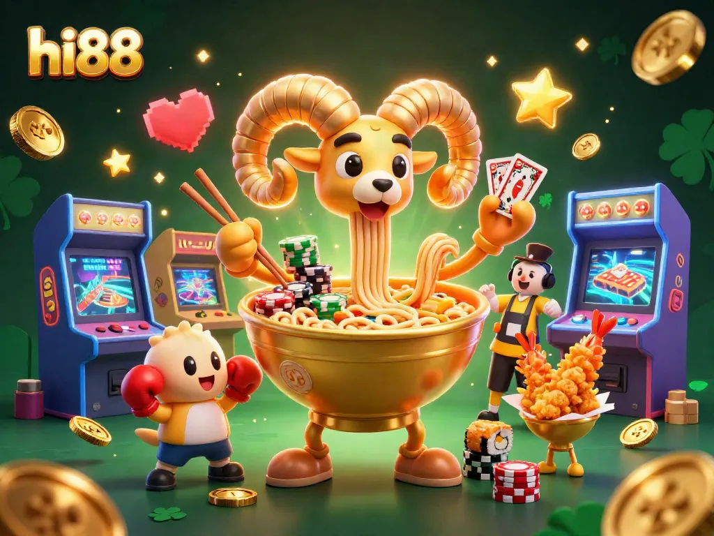 Engage with hi88's vibrant casino world featuring animated characters in an action-packed gambling scene.