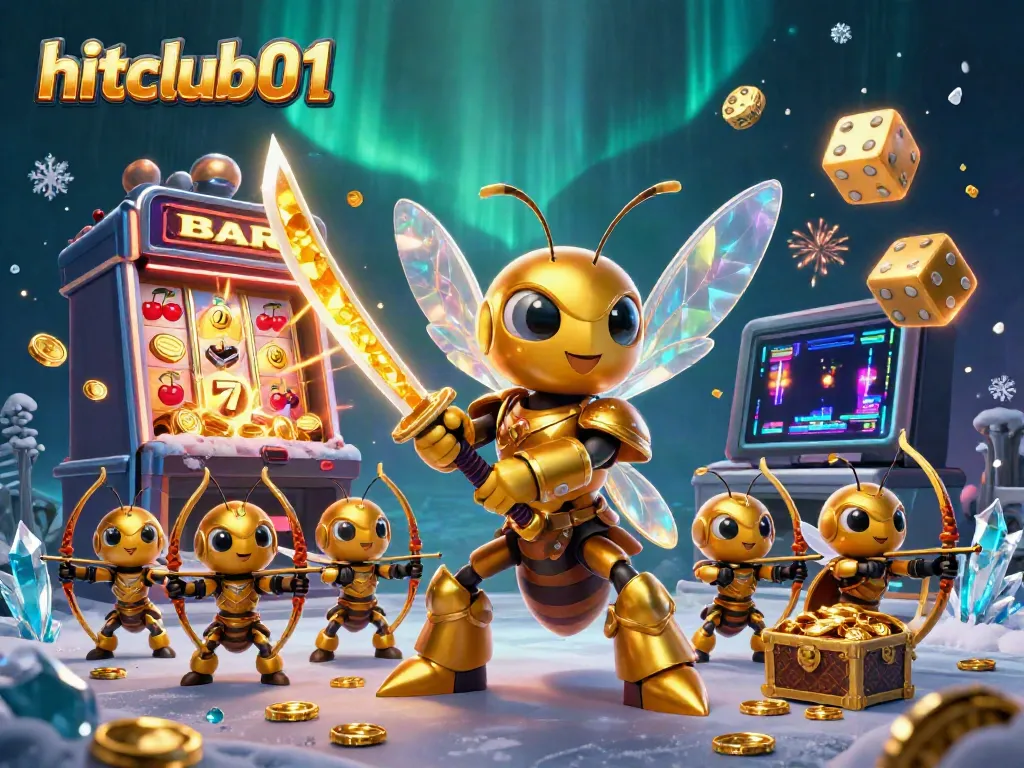Engage with hitclub01's vibrant 3D casino illustration featuring exciting slot machine games and characters.