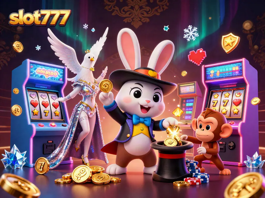 Bermain slot777 dengan grafik menarik, simbol keberuntungan, dan pengalaman kasino menyenangkan.