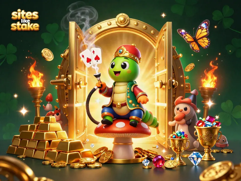 Engage with the thrilling world of sites like stake through this dynamic casino-themed illustration, highlighting vibrant elements.
