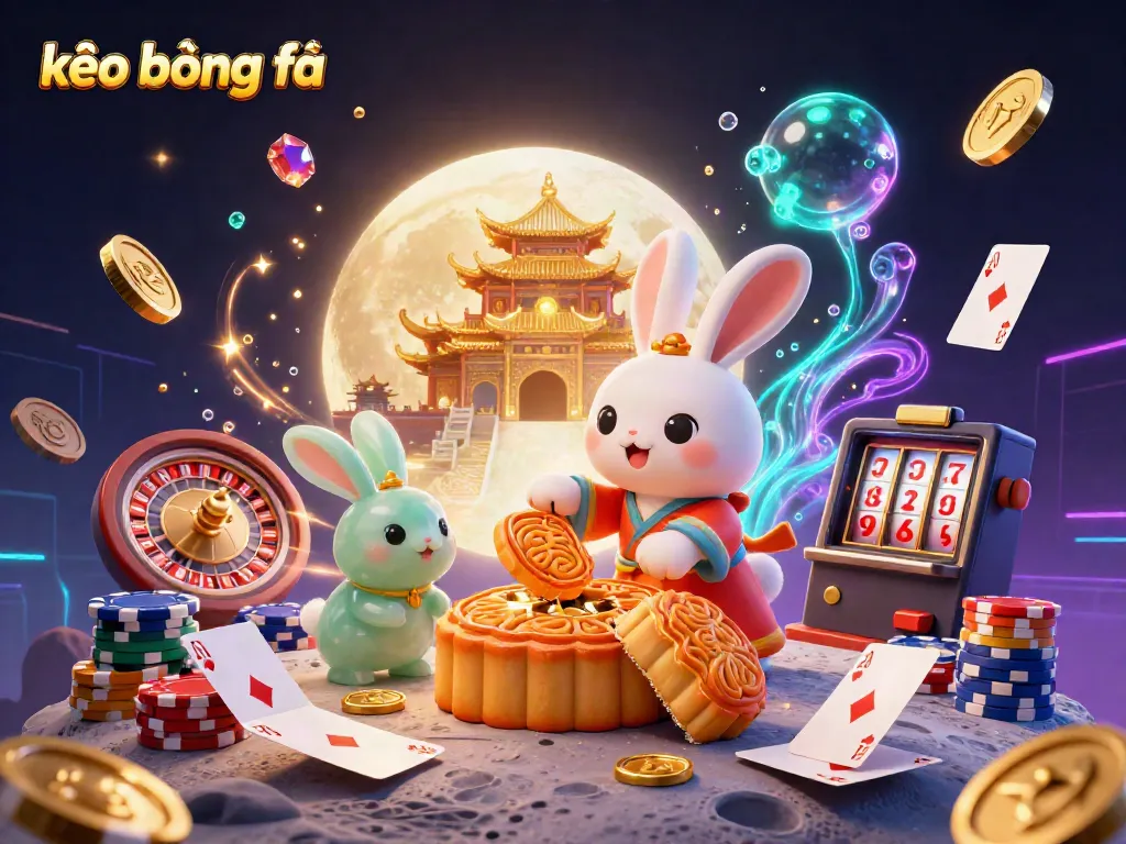 Engage with kèo bóng đá while experiencing lively 3D cartoon rabbits and vibrant gaming elements.