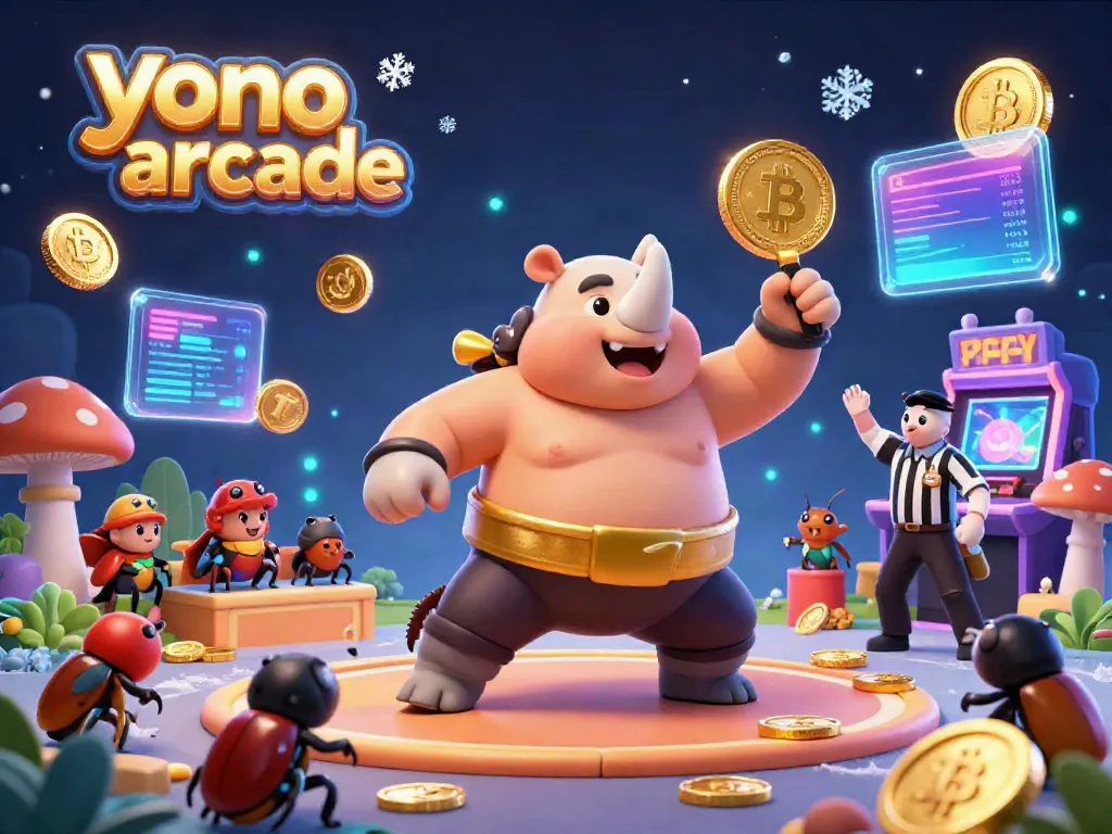 Experience winning in Yono Arcade with our exciting gamified scene showcasing a whimsical gaming tournament.