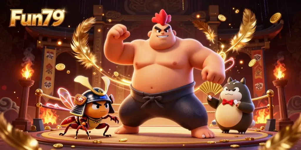 Experience thrilling casino action with Fun79 featuring powerful characters and vibrant game elements.