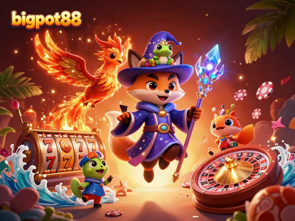 Bigpot88 menghadirkan ilustrasi kasino 3D yang memukau sekaligus menggoda dengan suasana yang menawan.