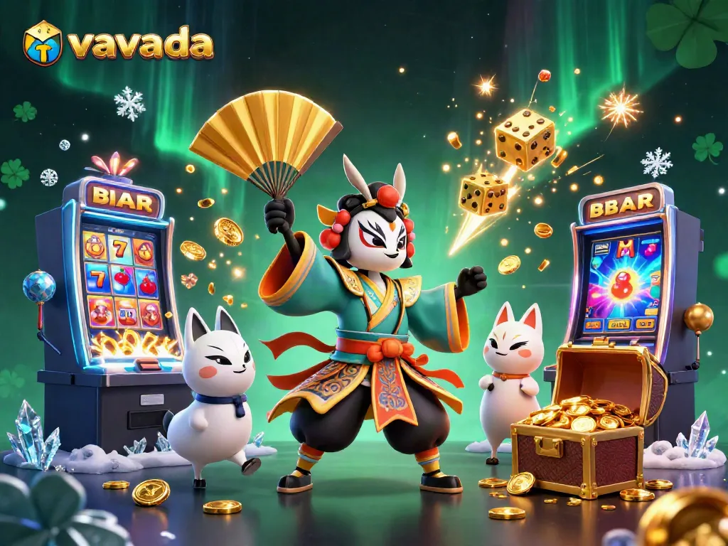 Experience the thrilling world of Vavada with an explosive casino scene filled with vibrant characters and game elements.