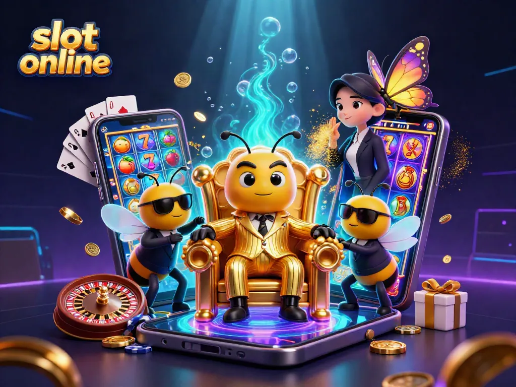 Permainan slot online yang mendebarkan dengan karakter unik dan slot reel berputar yang memukau.