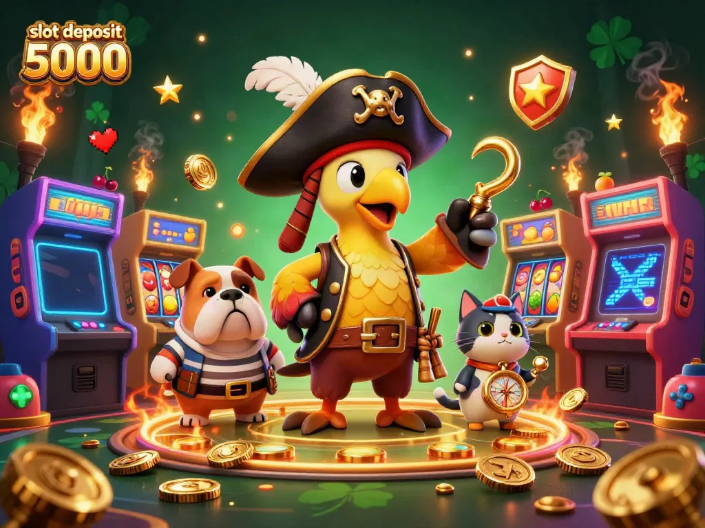 Spin to win at slot deposit 5000 with engaging characters and vibrant casino elements.