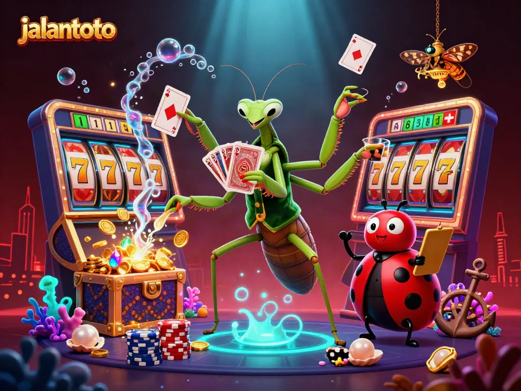 Mainkan jalantoto dengan slot reels dan kartu yang menarik serta suasana kasino yang penuh warna.
