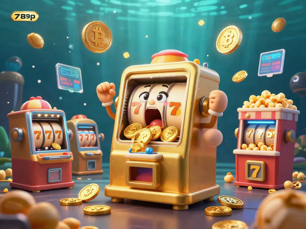 Experience the thrill of 789p with a cartoon jackpot celebration, featuring slot machines and gold coins.