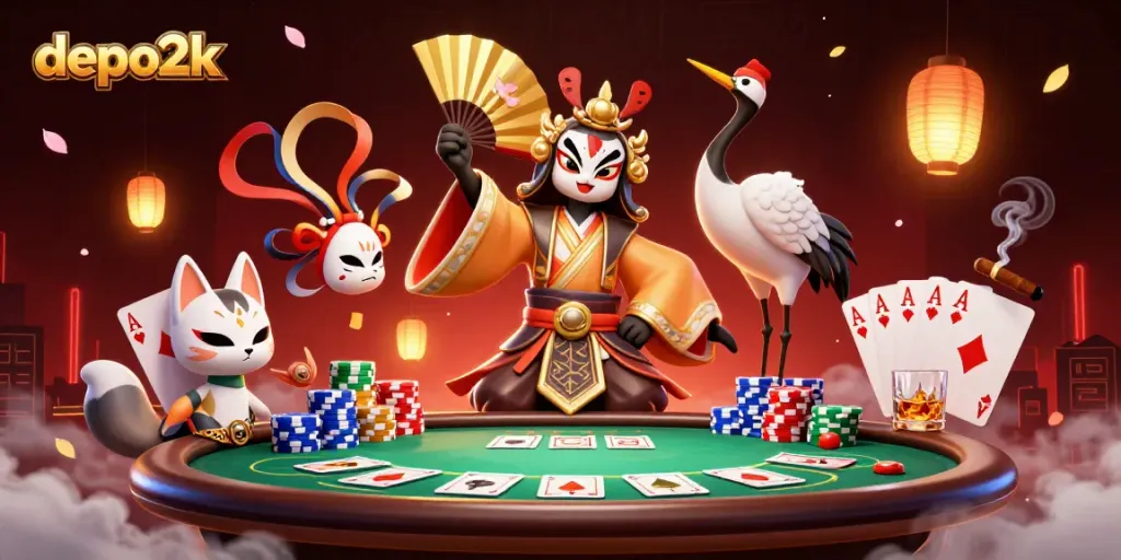 Experience thrilling gameplay with depo2k at vibrant tables surrounded by 3D characters.