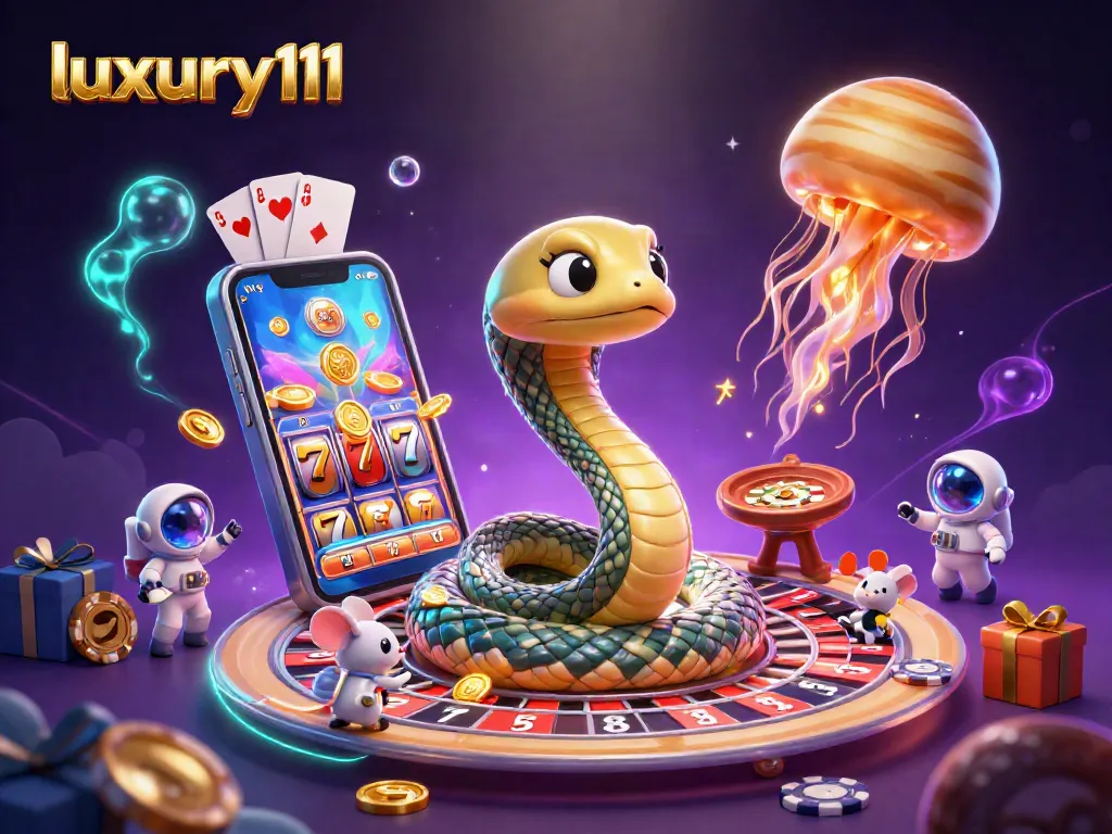 Experience the thrill of gambling with luxury111 as a Saturn ring snake and astronaut mice bring a cosmic roulette to life!