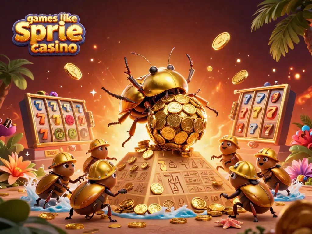 Experience games like spree casino with vibrant 3D slot elements and dynamic gold coins.