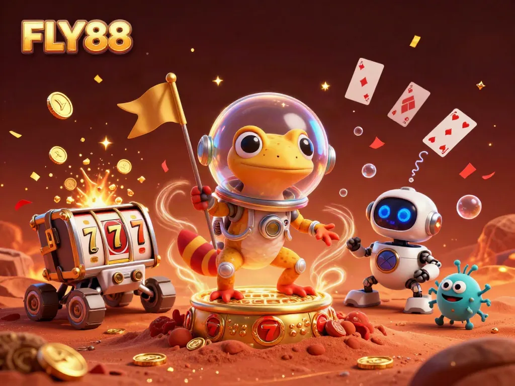 FLY88 offers thrilling gaming adventures with a colorful, action-packed casino scene.