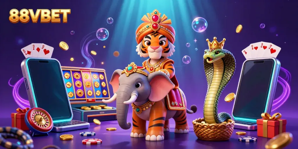 Experience thrilling casino adventures with 88VBET featuring vibrant characters and dynamic gaming elements.