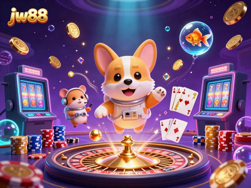 Experience thrilling gameplay at jw88 with a vibrant 3D casino scene including characters and exciting betting elements.